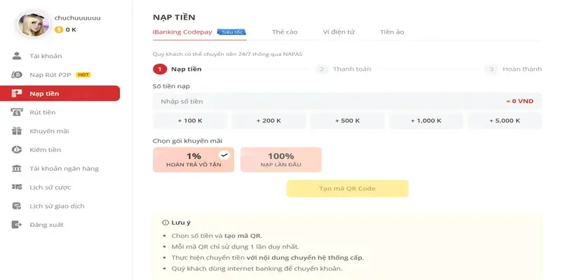 Hướng dẫn c&aacute;ch nạp tiền tr&ecirc;n trang chủ nh&agrave; c&aacute;i May88